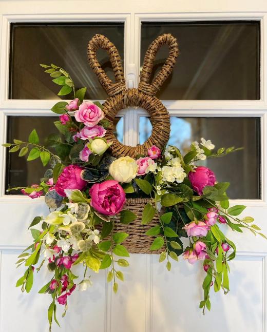 🔥Easter Sale 50% OFF - Conejito cesta colgante de pared de bolsillo de primavera Decor🐰