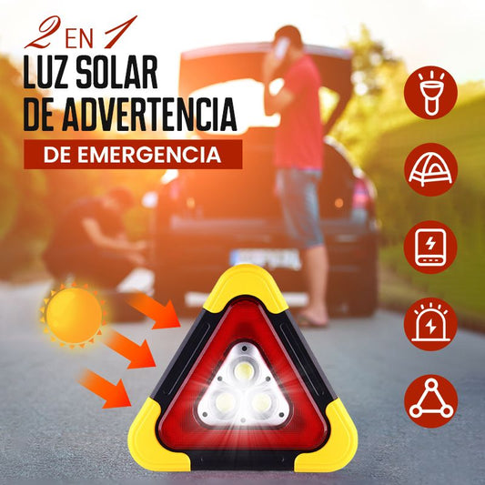 Luz solar de emergencia triangular de advertencia en carretera 2 en 1