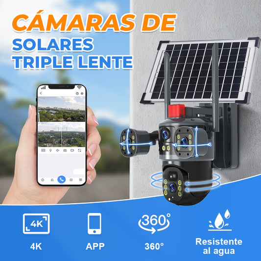 💥2025 Nuevo Hot Sale🎥 Cúpula solar de 360° de triple lente Camera✈️ envío grati