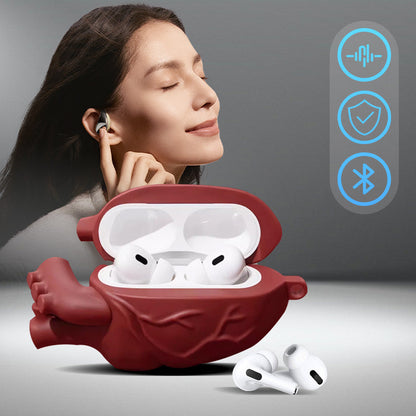 Funda creativa de auriculares Bluetooth en forma de corazón