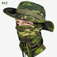 Sombrero de pesca de camuflaje 2 en 1 y envoltura de cuello de máscara