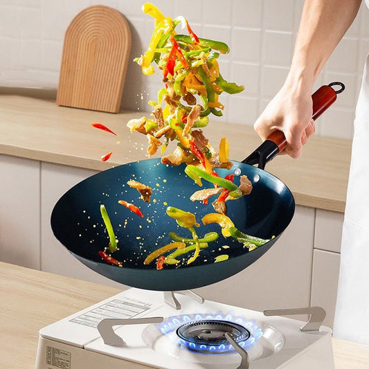 🔥50% de descuento 🎁 - Wok de hierro antiadherente para saltear de uso doméstic