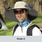 Sombrero de Pesca de Ala Ancha con Ventilador de Energía Solar & Carga USB