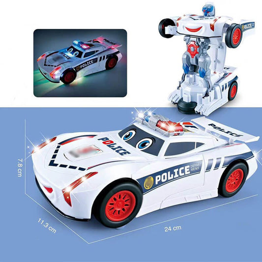 [El mejor regalo para los niños] Coche de juguete eléctrico universal de la policía de la deformación