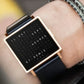 Reloj electrónico cuadrado impermeable para hombre con correa de acer