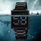 Reloj electrónico cuadrado impermeable para hombre con correa de acer