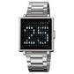 Reloj electrónico cuadrado impermeable para hombre con correa de acer