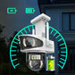 Cámara de seguridad WiFi de 360° con triple lente y visión nocturna