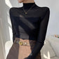 Top de malla de cuello alto para mujer