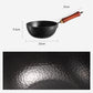 Wok de hierro fundido martillado a mano sin revestimiento con tapa
