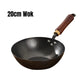 Wok de hierro fundido martillado a mano sin revestimiento con tapa