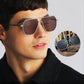 Gafas de sol de montura irregular con protección UV y lentes polarizada