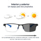 Titanio Gafas de Lectura Multifocal Fotocromáticas Progresivas Doble Luz Antiazul