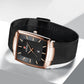 Reloj de cuarzo con correa de malla cuadrada ultrafina para hombre