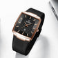 Reloj de cuarzo con correa de malla cuadrada ultrafina para hombre