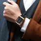 Reloj de cuarzo con correa de malla cuadrada ultrafina para hombre