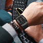 Reloj de cuarzo con correa de malla cuadrada ultrafina para hombre