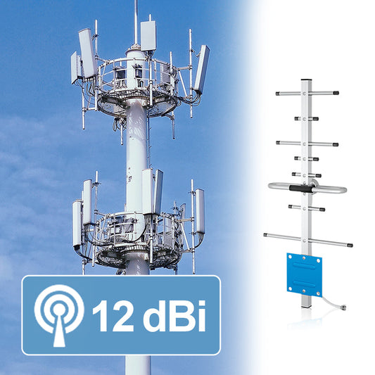 Antena Yagi de 698-2700 MHz con aumento de señal de 12 dBi