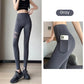 Leggings de malla de cintura alta para mujer con bolsillo