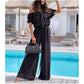 ⏰ ¡Último día de venta caliente! ⌛🌞Summer Sale🌺 Women's Off - Shoulder Ruffle Jumpsuit - 49% OFF