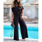 ⏰ ¡Último día de venta caliente! ⌛🌞Summer Sale🌺 Women's Off - Shoulder Ruffle Jumpsuit - 49% OFF