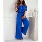 ⏰ ¡Último día de venta caliente! ⌛🌞Summer Sale🌺 Women's Off - Shoulder Ruffle Jumpsuit - 49% OFF