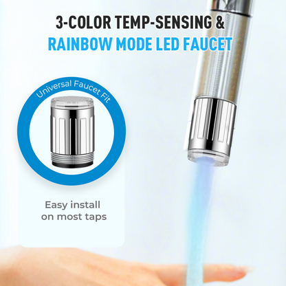 Grifo LED - 3 colores con sensor de temperatura y modos de luz arco iris