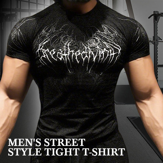Venom Claw Tight-Fitting Shaped Short-Sleeve Fitness American Streetwear Brand BD Loose-Fit Large Size 100% Cotton Men's Short-Sleeve Tight-Fitting Shir