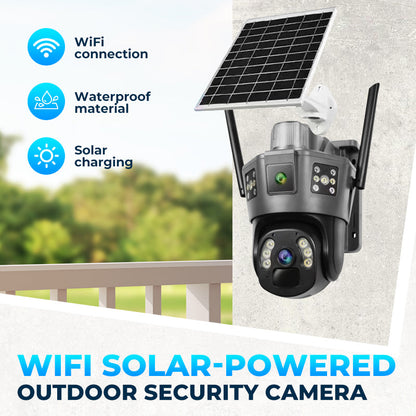Cámara de seguridad exterior inalámbrica WiFi con alimentación sola