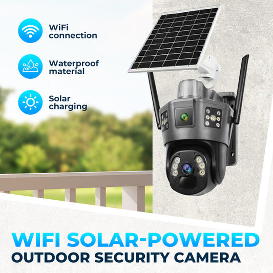 Cámara de seguridad exterior inalámbrica WiFi con alimentación sola