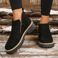 Botines de mujer con puntera redonda y cremallera latera