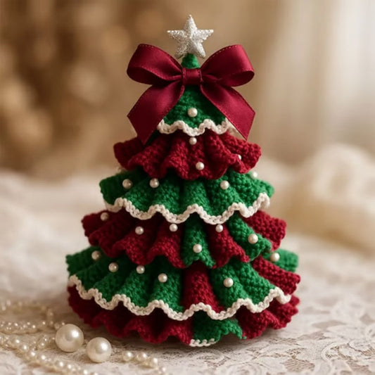 🤚🎁Kit de árbol de Navidad de ganchillo DIY: kit de decoración navideña hecho a man
