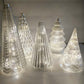 Juego de 5 árboles decorativos iluminados de resina
