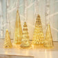Juego de 5 árboles decorativos iluminados de resina