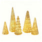 Juego de 5 árboles decorativos iluminados de resina