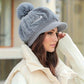 🎁Rebajas de Navidad - 49% OFF🎁👒-Gorro de invierno cálido para mujer con ala corta🥰