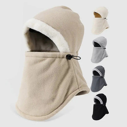 Capucha unisex de invierno a prueba de viento con forro polar sintético