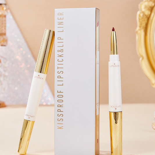 Pintalabios y perfilador de labios 2 en 1 de larga duración con doble punta