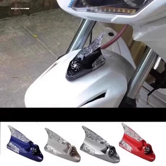 🚗💨 ¡Se enciende con el viento! Luz tiburón intermitente sin cables, más seguridad y estilo al conducir