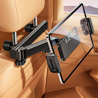 🚗 Viajes más tranquilos｜Soporte extensible para tablet y móvil en el asiento trasero, estable y sin vibraciones
