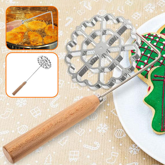 Molde para freír flores de aluminio con asa